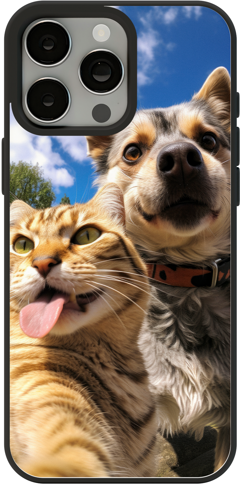 Coque de téléphone Selfie chat et chien