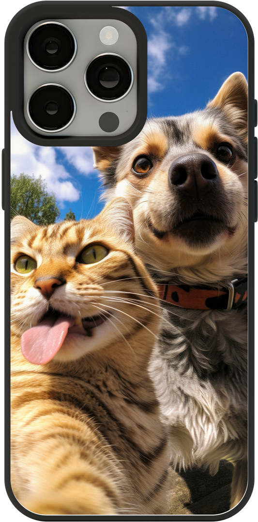 Coque de téléphone Selfie chat et chien